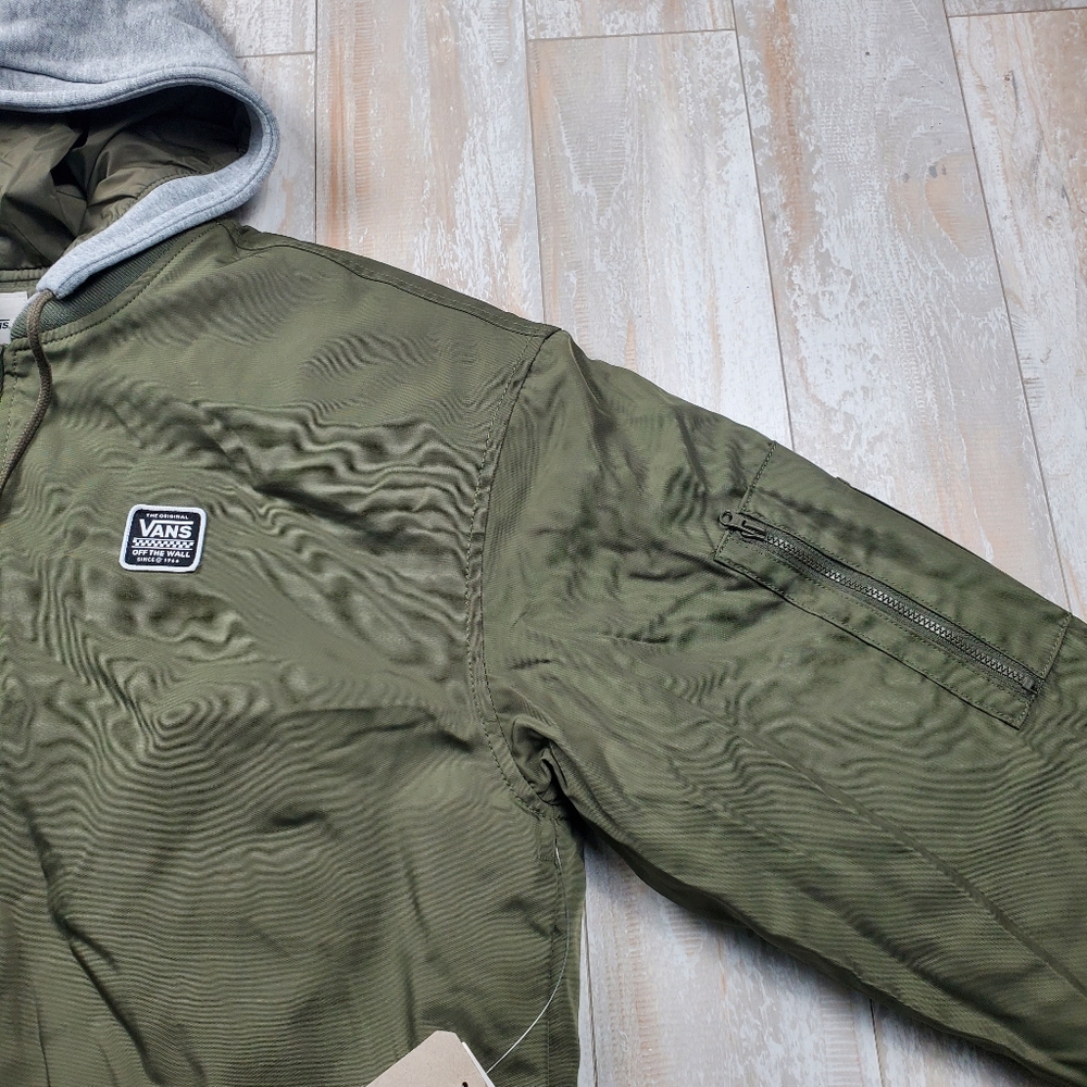 Vans Check Boom Hooded Bomber Jacket Womens - Picture 3 of 7